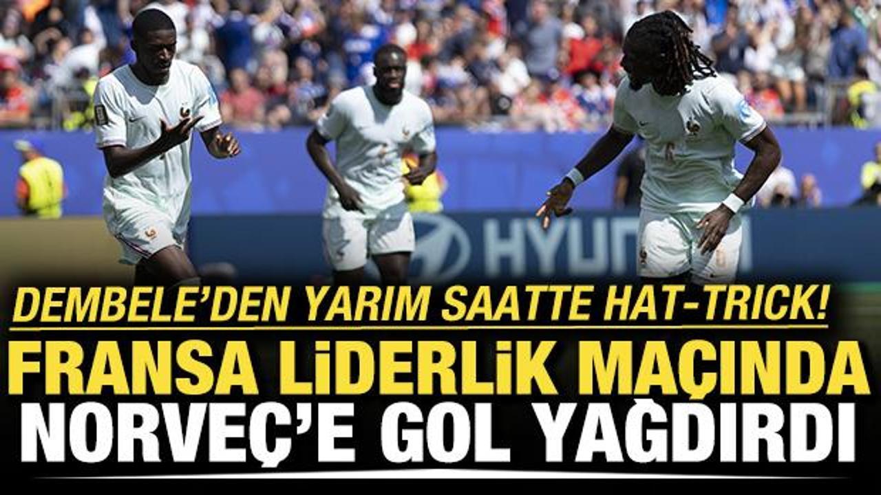 Dembele'den yarım saatte hat-trick! Fransa liderlik ma&ccedil;ında Norve&ccedil;'e gol yağdırdı