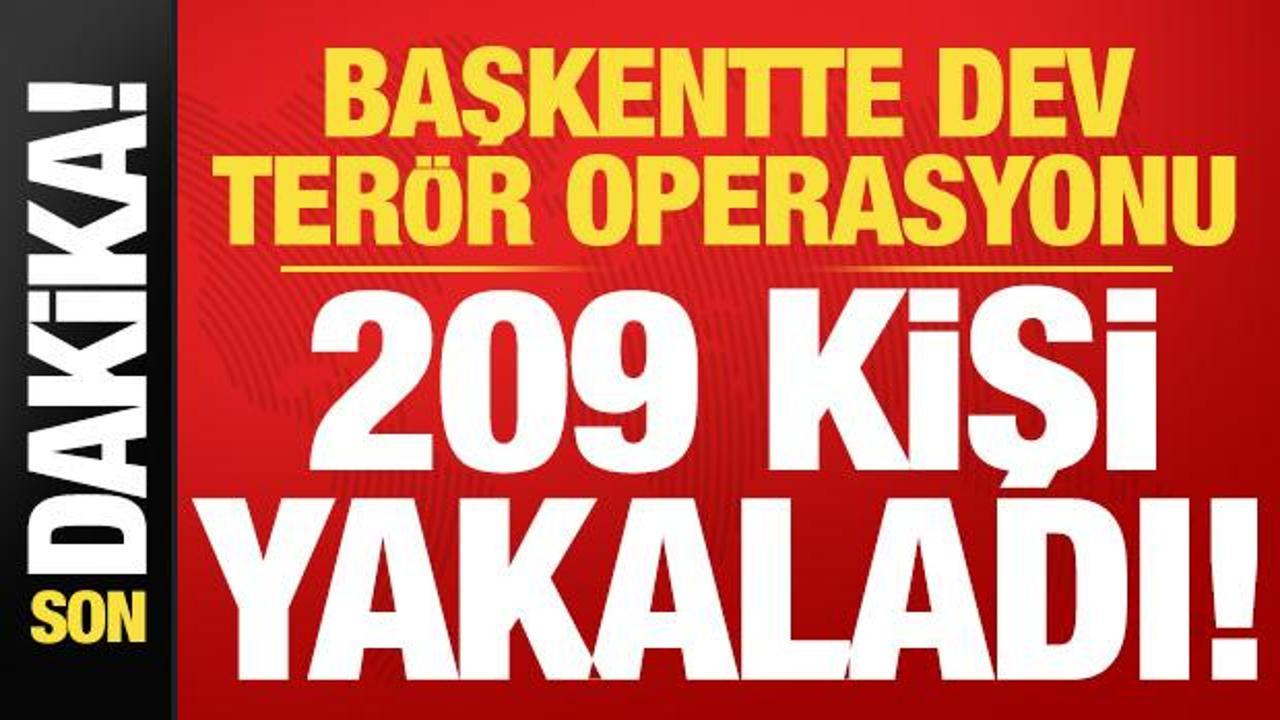 Ankara'da terör örgütlerine yönelik düzenlenen operasyonda gözaltına alınan şüpheliler.