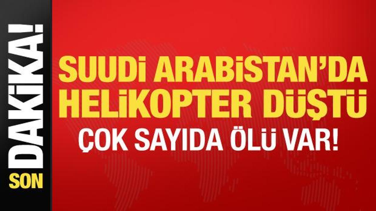 Suudi Arabistan'da düşen helikopter sonrasında bölgede arama kurtarma çalışmaları