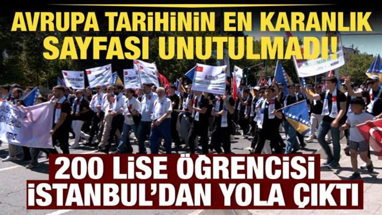 200 &ouml;ğrenciden anlamlı hareket: "İstanbul&rsquo;dan Srebrenitsa'ya, İnsanlığın İzindeyiz!"