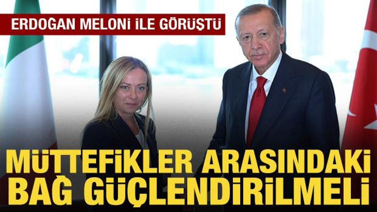 Cumhurbaşkanı Erdoğan, Meloni ile g&ouml;r&uuml;şt&uuml;