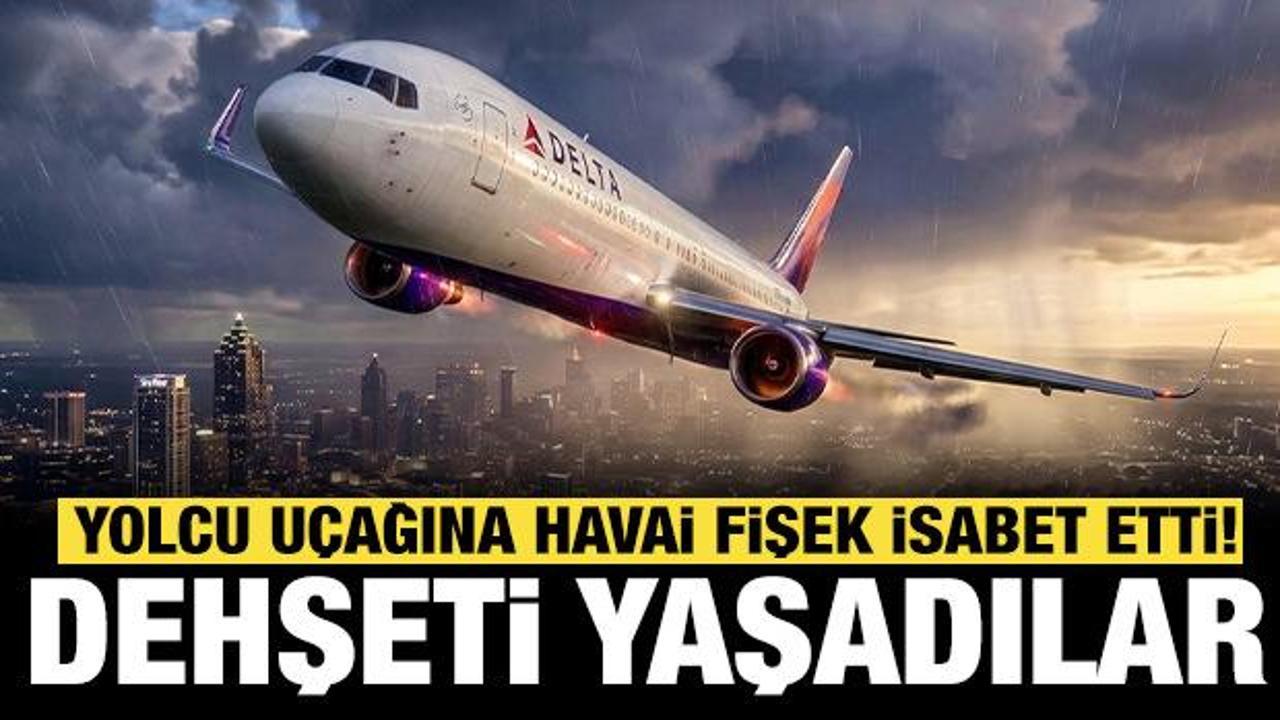 Havada dehşeti yaşadılar: Yolcu u&ccedil;ağına havai fişek isabet etti!