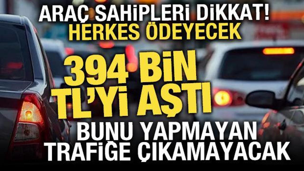 Trafik sigortasına y&uuml;zde 4 zam geldi, en y&uuml;ksek prim 394 bin lirayı aştı