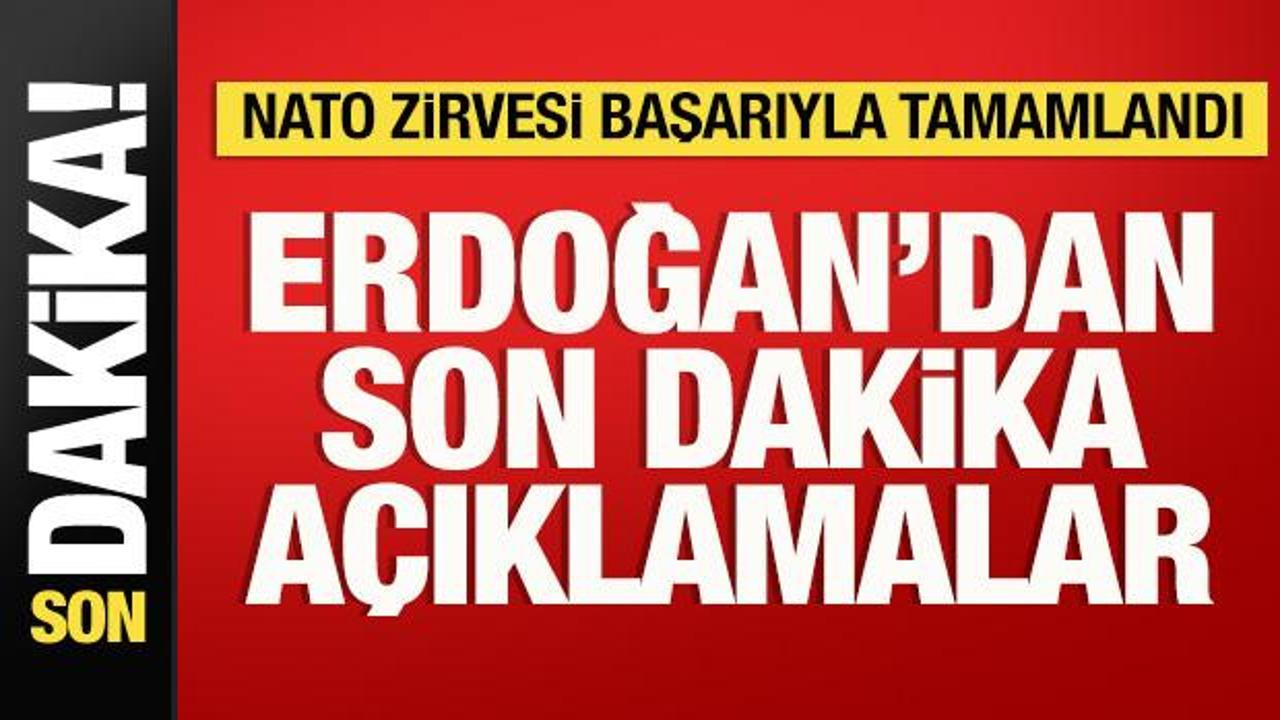 Cumhurbaşkanı Recep Tayyip Erdoğan NATO Zirvesi'nde konuşurken