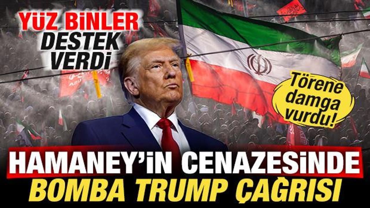 Hamaney'in cenazesine damga vurdu! Bomba Trump &ccedil;ağrısı! Y&uuml;z binler destek verdi