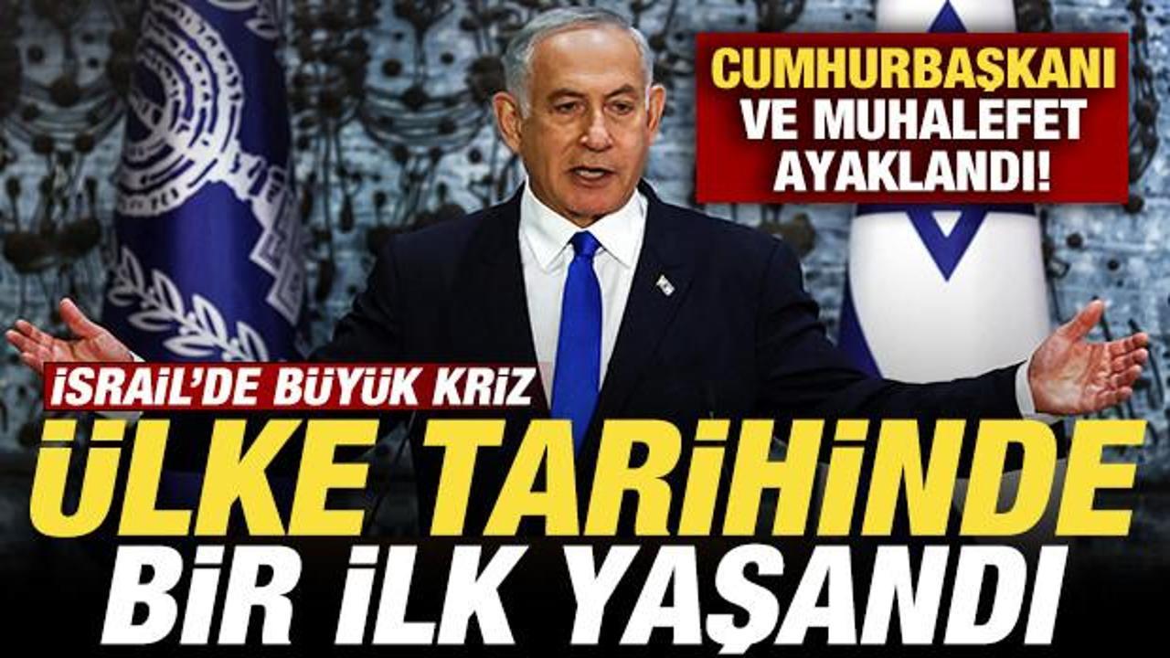 İsrail'de b&uuml;y&uuml;k kriz! &Uuml;lke tarihinde bir ilk! Cumhurbaşkanı ve muhalefet ayaklandı