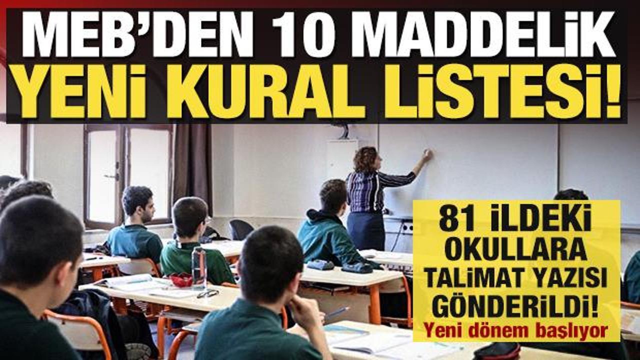 Okullarda yeni d&ouml;nem: MEB 81 ile yazı g&ouml;nderdi! 10 maddelik yeni kural listesi