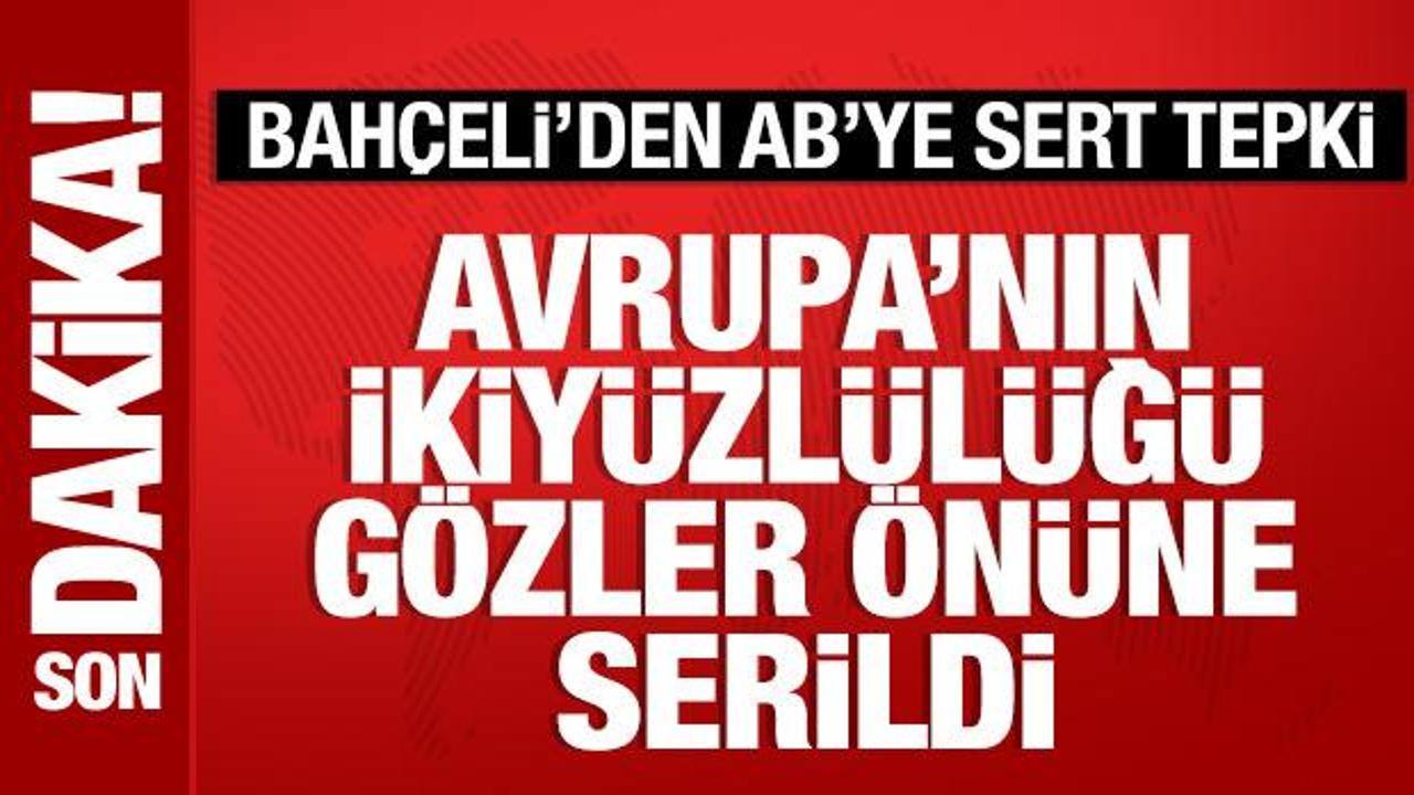 MHP Genel Başkanı Devlet Bahçeli, Avrupa Parlamentosu'nun Türkiye Raporu'na yönelik açıklamalarda bulunuyor.