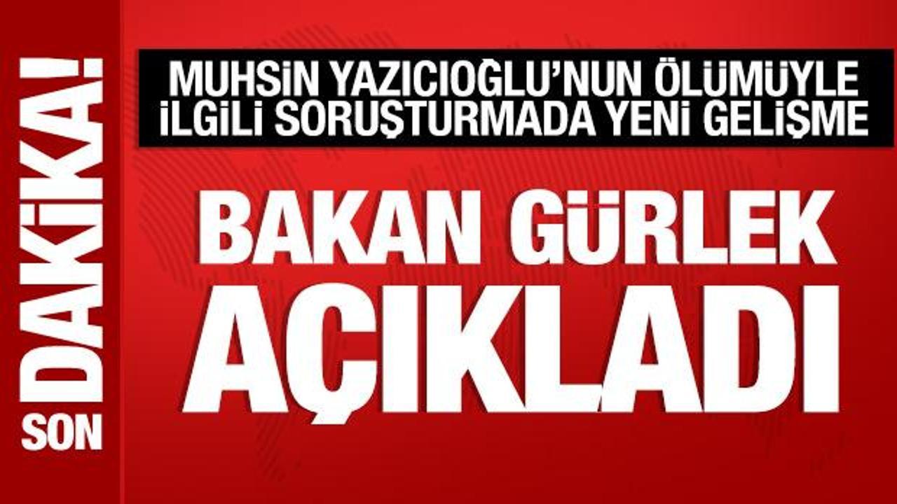 Adalet Bakanı Akın Gürlek, Muhsin Yazıcıoğlu soruşturması hakkında açıklama yapıyor.