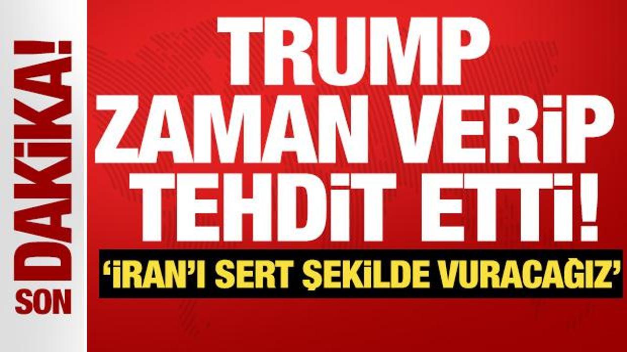 ABD Başkanı Donald Trump'ın İran'a yönelik sert saldırı tehdidiyle ilgili bir görsel.