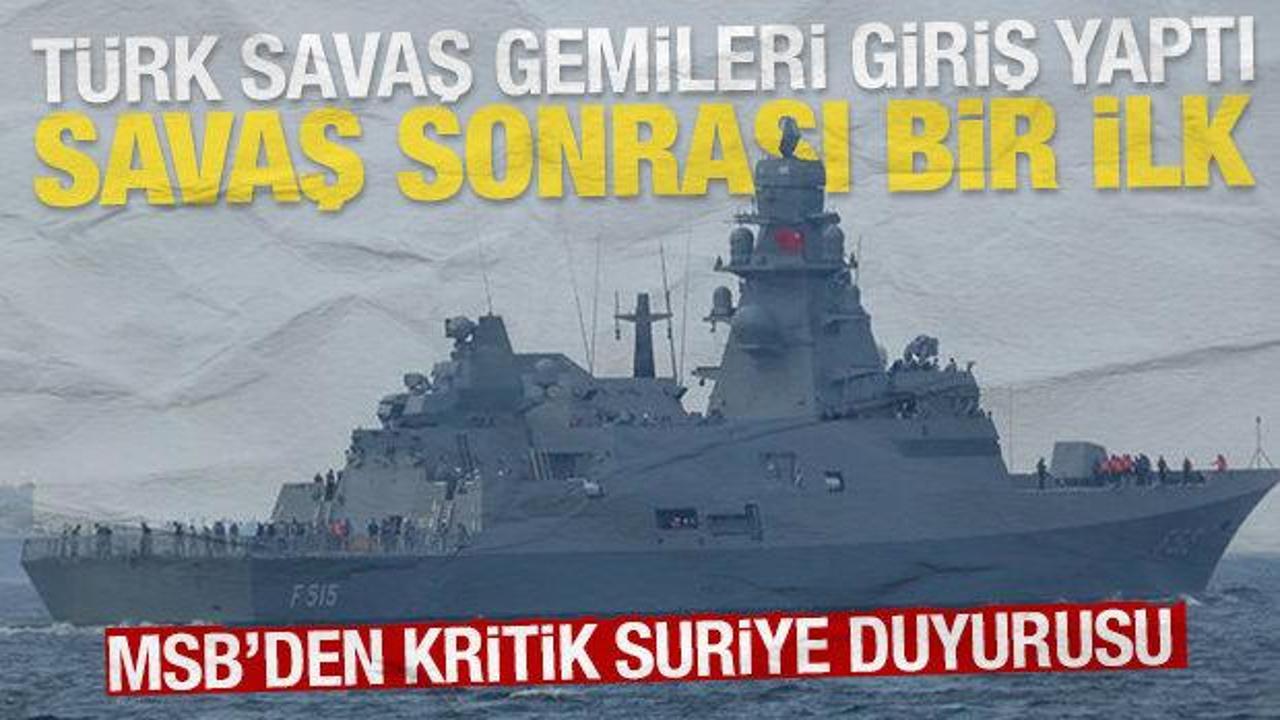 Türk Deniz Kuvvetleri gemisi Lazkiye Limanı'nda
