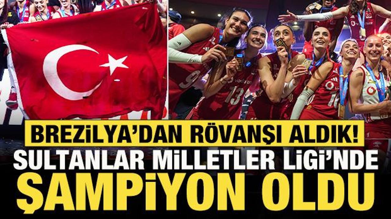Brezilya'dan r&ouml;vanşı aldık! Filenin Sultanları, Milletler Ligi'nde şampiyon oldu