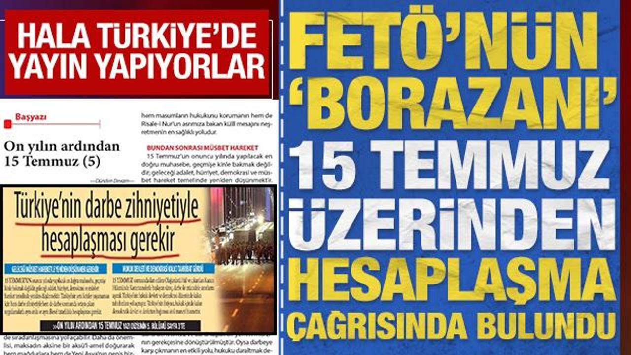 FETÖ’nün Türkiye’de yayın yapan borazanı 15 Temmuz üzerinden hesaplaşma çağrısında bulundu FETÖ’nün Türkiye’de yayın yapan borazanı 15 Temmuz üzerinden hesaplaşma çağrısında bulundu
