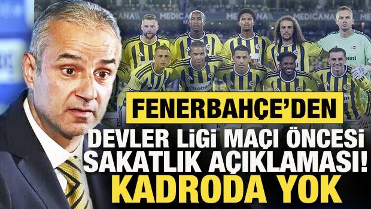Fenerbah&ccedil;e'den Gornik Zabrze ma&ccedil;ı &ouml;ncesi sakatlık a&ccedil;ıklaması: Kadroda yok