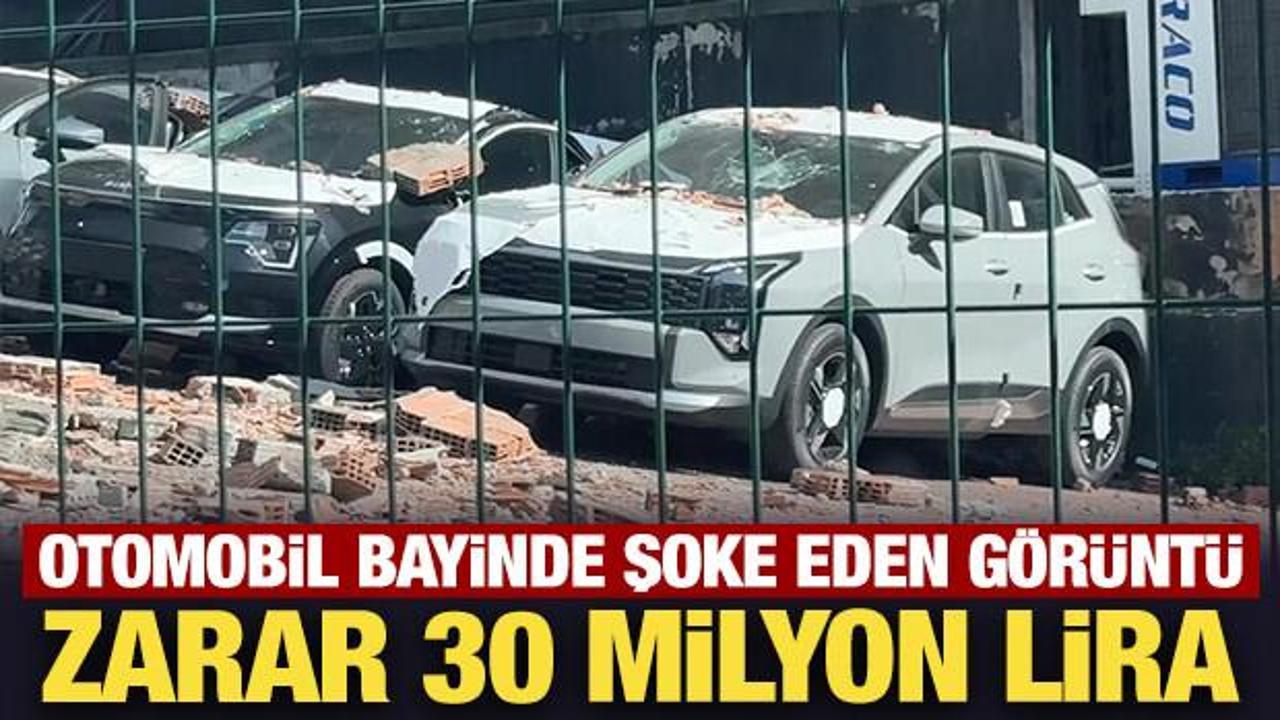 Kağıthane&rsquo;de duvar otoparka doğru &ccedil;&ouml;kt&uuml;: 12 sıfır ara&ccedil;ta 30 milyon liralık hasar oluştu