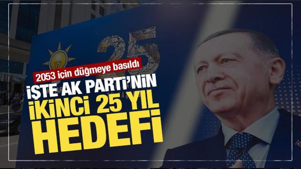 2053 i&ccedil;in d&uuml;ğmeye basıldı: İşte AK Parti'nin ikinci 25 yıl hedefi