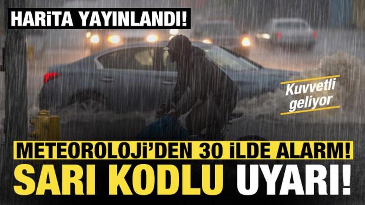 30 ilde sağanak yağış alarmı! Sarı kodlu uyarı geldi: Bug&uuml;n hava durumu nasıl?