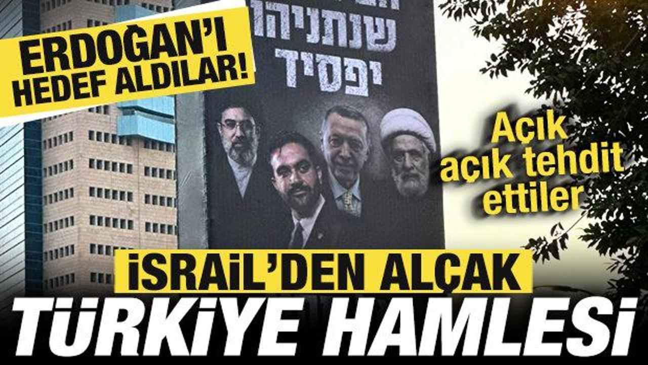 İsrail'den al&ccedil;ak se&ccedil;im hamlesi! Tel Aviv sokaklarına astılar: Başkan Erdoğan hedef alındı