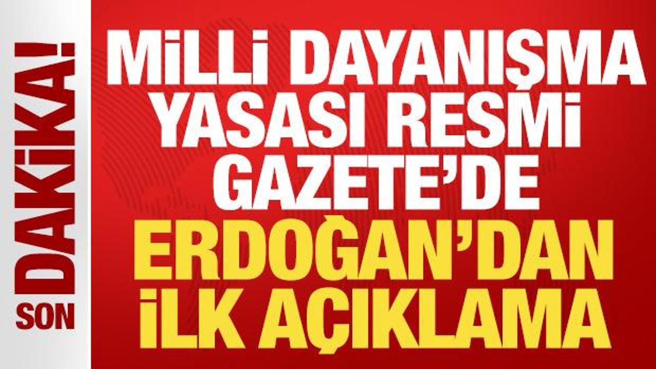 Milli Dayanışma Yasası Resmi Gazete'de