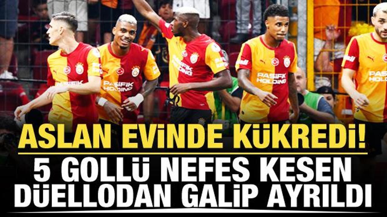 Aslan evinde k&uuml;kredi! 5 goll&uuml; d&uuml;ellodan galip &ccedil;ıktı