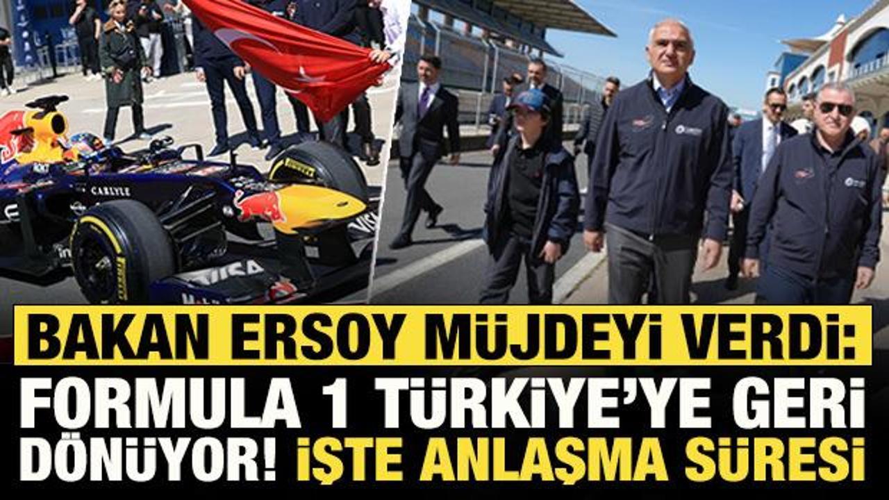 Bakan Ersoy m&uuml;jdeyi verdi: Formula 1 T&uuml;rkiye&rsquo;ye geri d&ouml;n&uuml;yor! İşte anlaşma s&uuml;resi