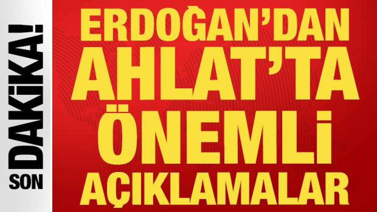 Cumhurbaşkanı Erdoğan, Ahlat'ta konuşuyor
