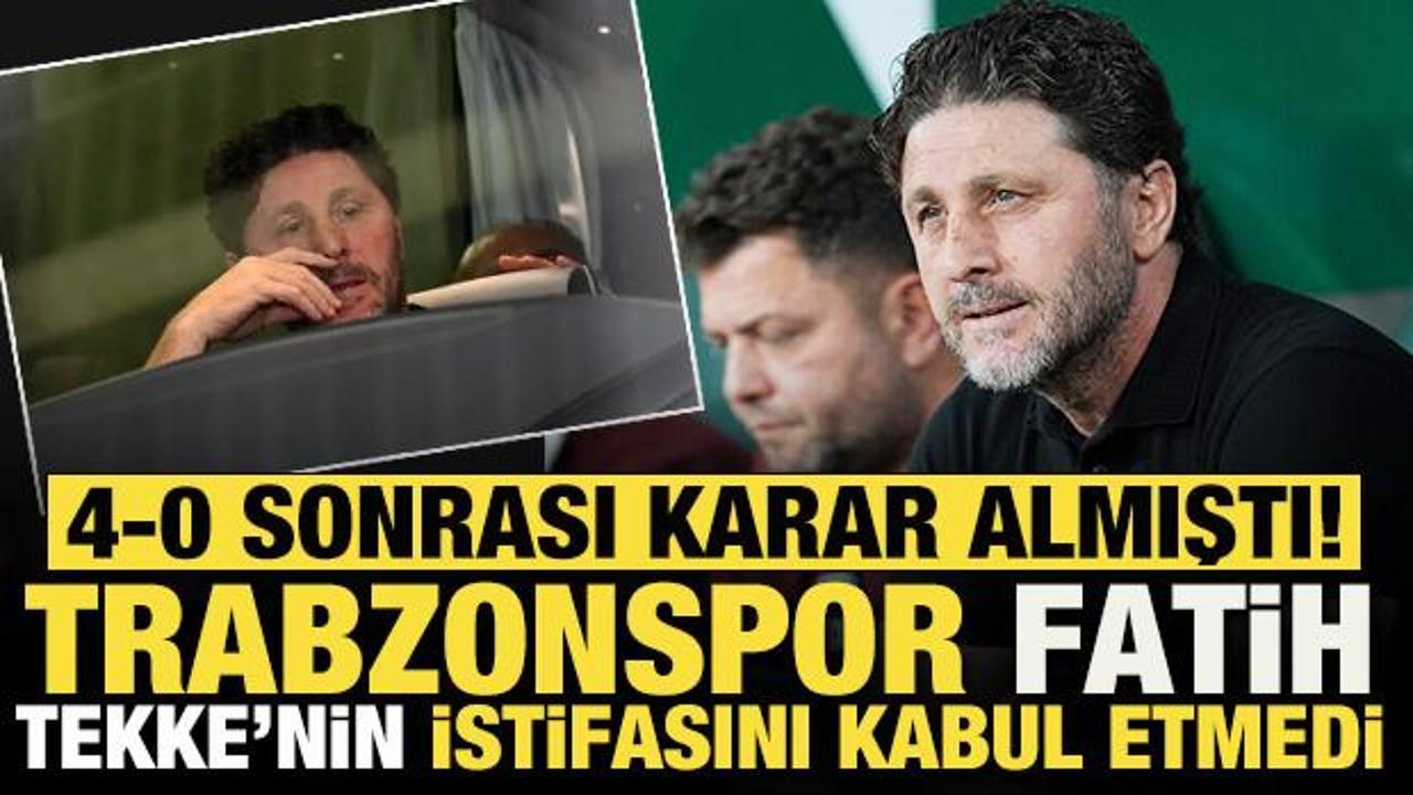Trabzonspor Teknik Direkt&ouml;r&uuml; Fatih Tekke istifa etti! Kul&uuml;p reddetti