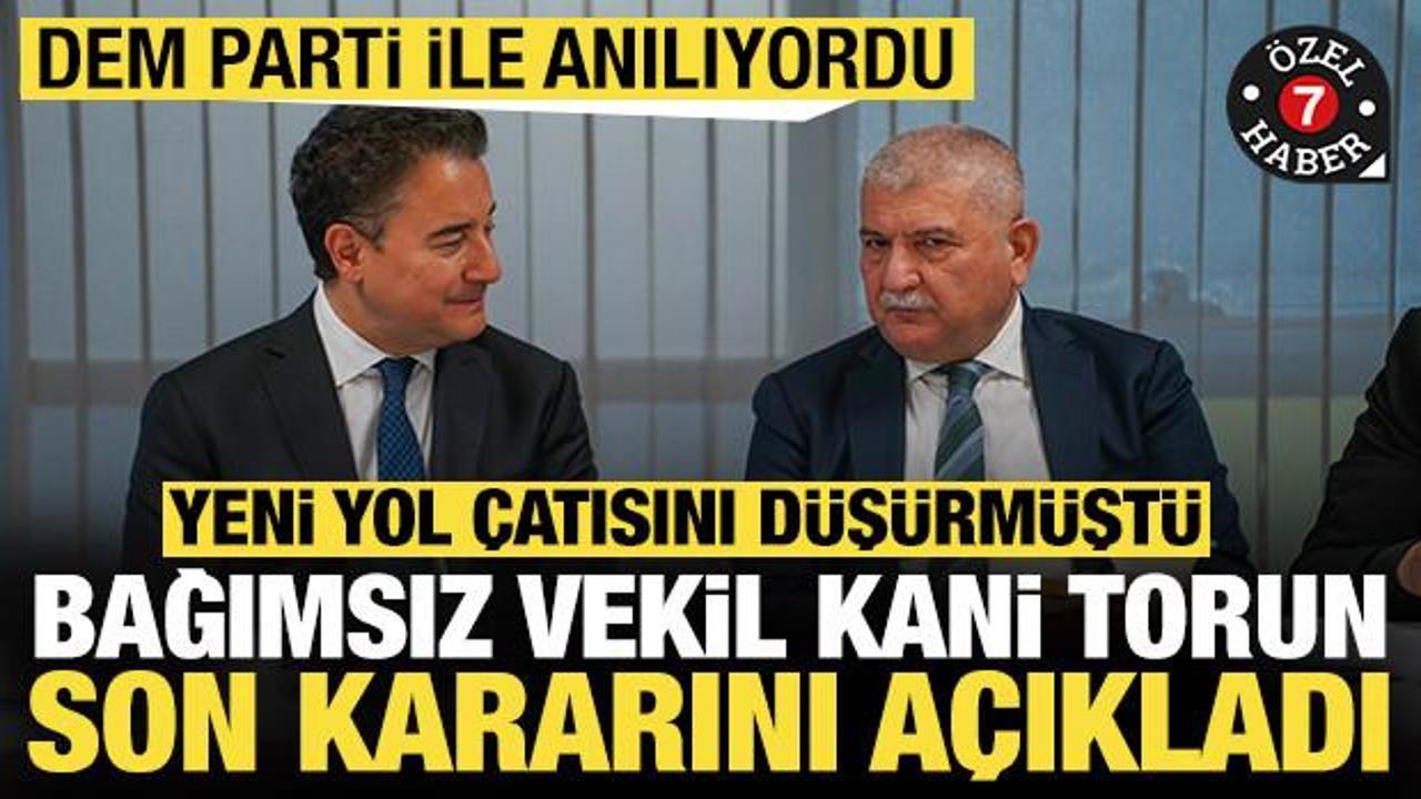 DEM Parti ile anılıyordu: Bağımsız vekil Kani Torun son kararını a&ccedil;ıkladı