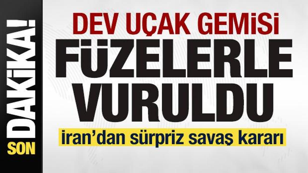 Dev u&ccedil;ak gemisi f&uuml;zelerle vuruldu! İran duyurdu! S&uuml;rpriz savaş kararı