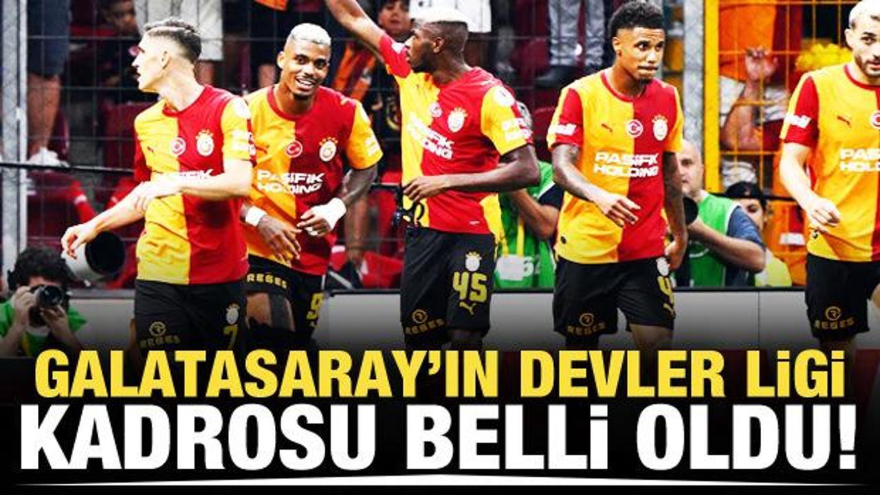 Galatasaray'ın Şampiyonlar Ligi kadrosu belli oldu!