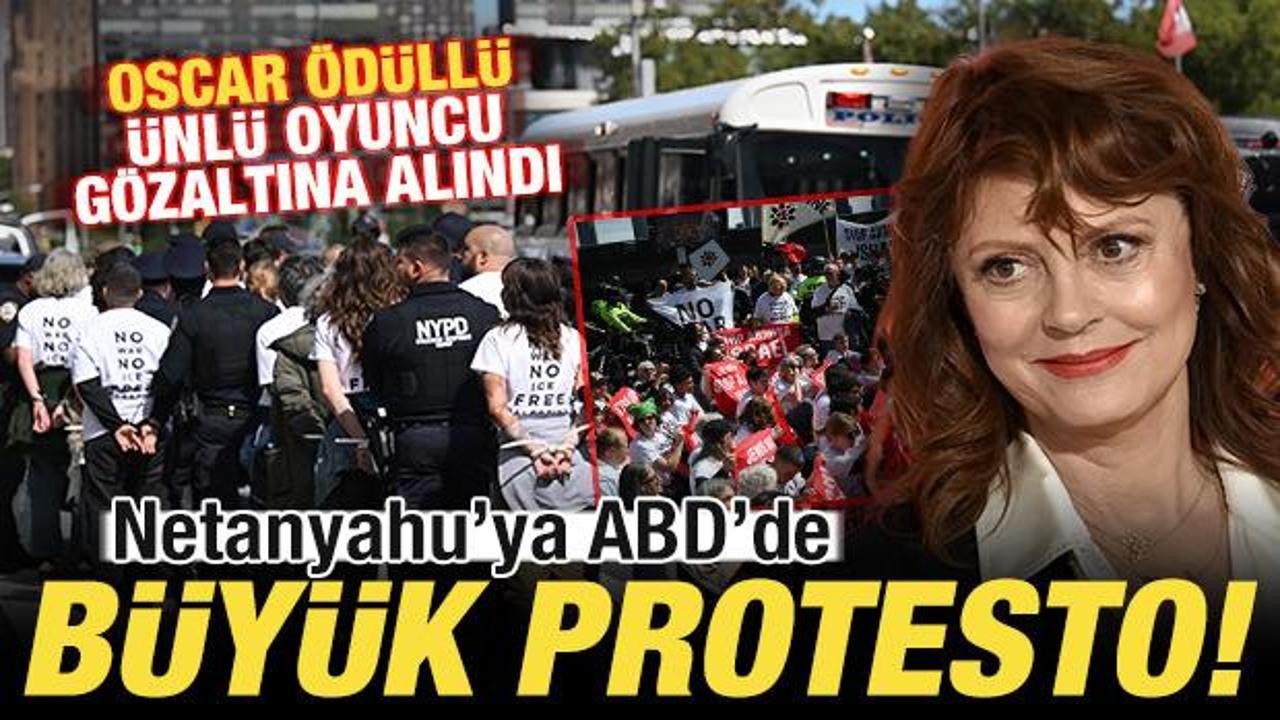 ABD'de b&uuml;y&uuml;k protesto! Netanyahu &uuml;lkeyi karıştırdı: Oscar &ouml;d&uuml;ll&uuml; oyuncu g&ouml;zaltına alındı