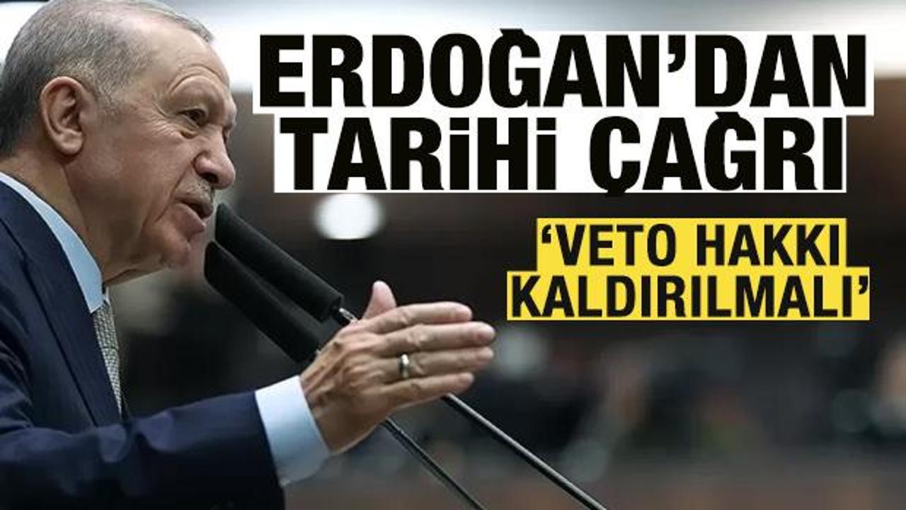 Başkan Erdoğan'dan tarihi &ccedil;ağrı: Veto hakkı kaldırılmalı