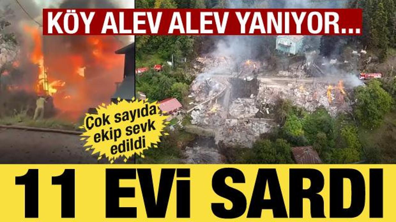 Kastamonu'da korkutan yangın! Alevler 11 evi sardı