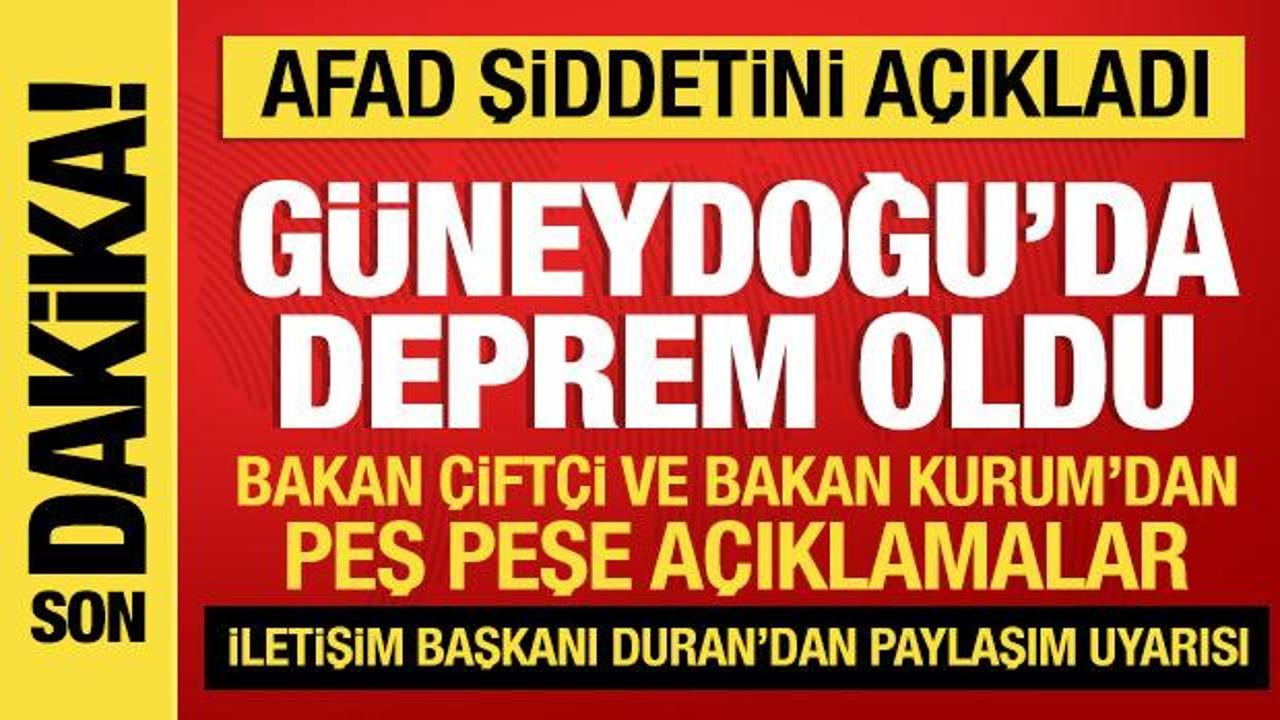 Son Dakika: G&uuml;neydoğu'da hissedilen deprem meydana geldi