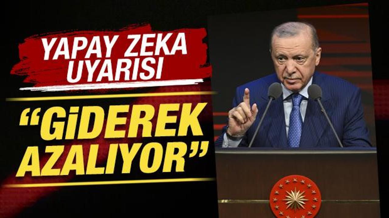 Cumhurbaşkanı Erdoğan'dan yapay zeka uyarısı: Akademide insan fakt&ouml;r&uuml; giderek azalıyor