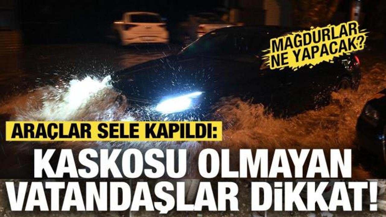 İstanbul'da ara&ccedil;lar sele kapıldı! Mağdurlar ne yapacak? Kaskosu olmayanlar dikkat