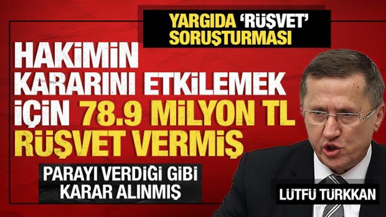L&uuml;tf&uuml; T&uuml;rkkan hakimin kararını etkilemek i&ccedil;in 78.9 milyon TL r&uuml;şvet vermiş