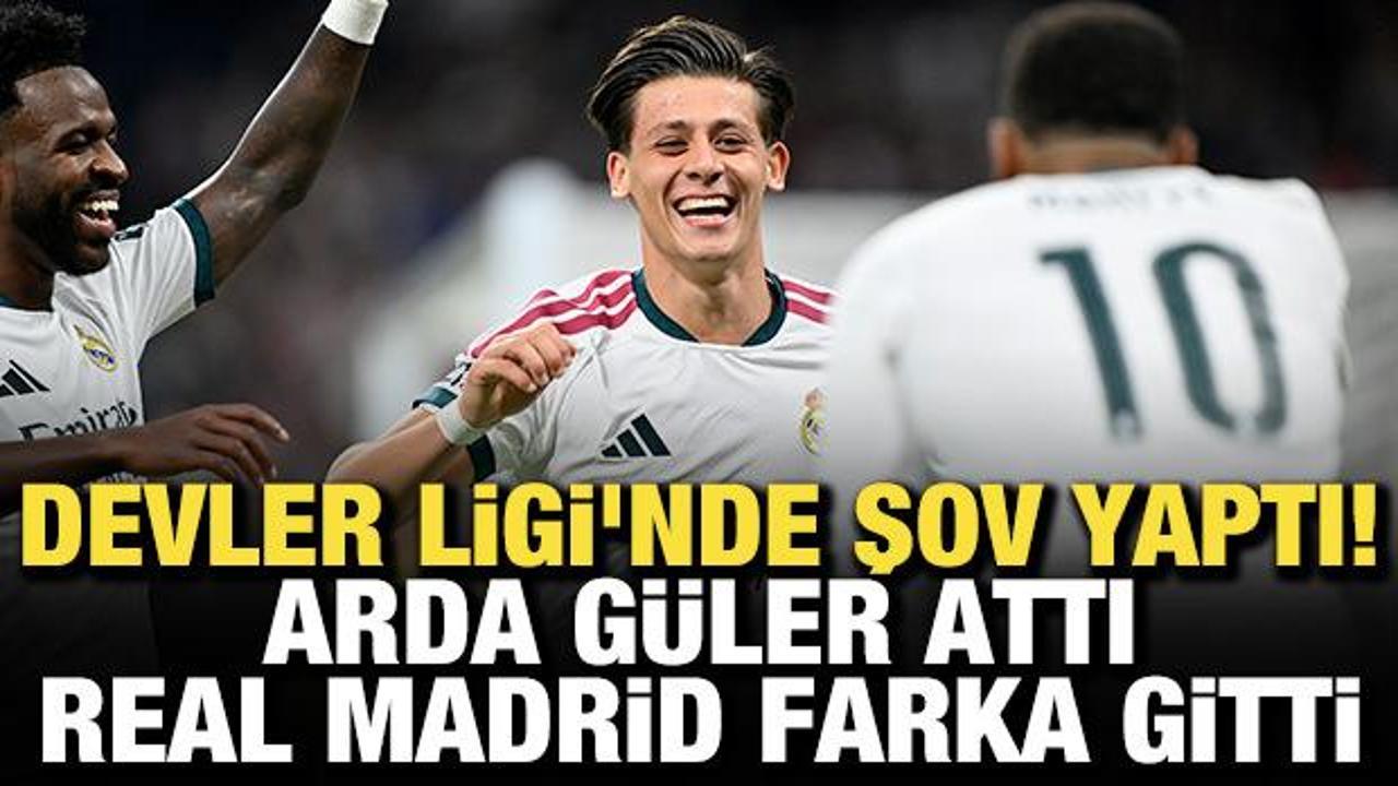 Devler Ligi'nde Arda G&uuml;ler fırtınası! Arda attı, Real Madrid farka gitti