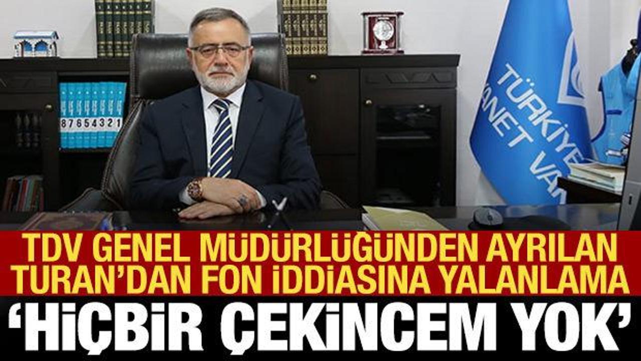 TDV Genel M&uuml;d&uuml;rl&uuml;ğ&uuml; g&ouml;revinden ayrılan İzani Turan'dan a&ccedil;ıklama: Hi&ccedil;bir &ccedil;ekincem yok
