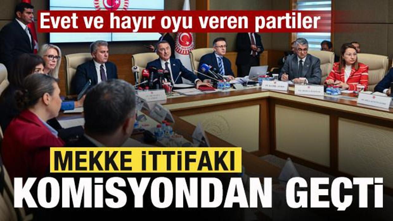 'Mekke İttifakı' komisyonda kabul edildi! Evet ve hayır oyu veren partiler