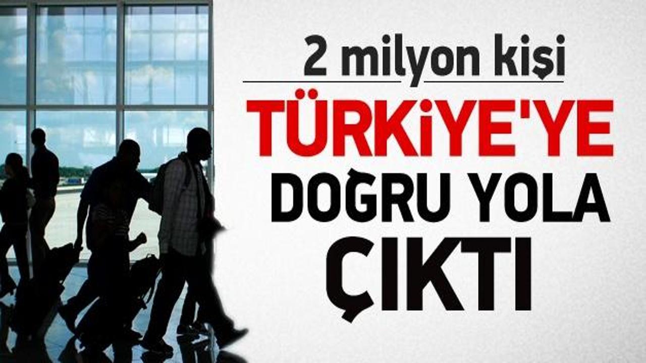  2 milyon kişi T&uuml;rkiye'ye doğru yola &ccedil;ıktı