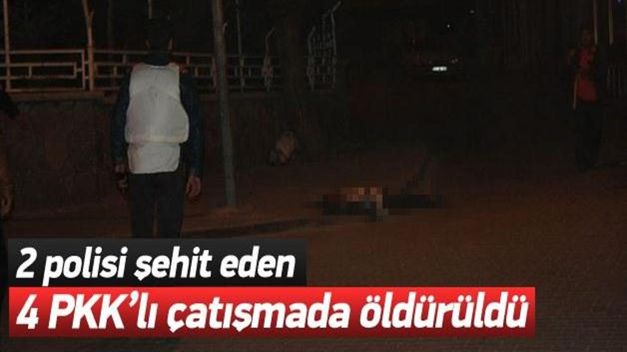 2 polisi şehit eden 4 PKK'lı öldürüldü