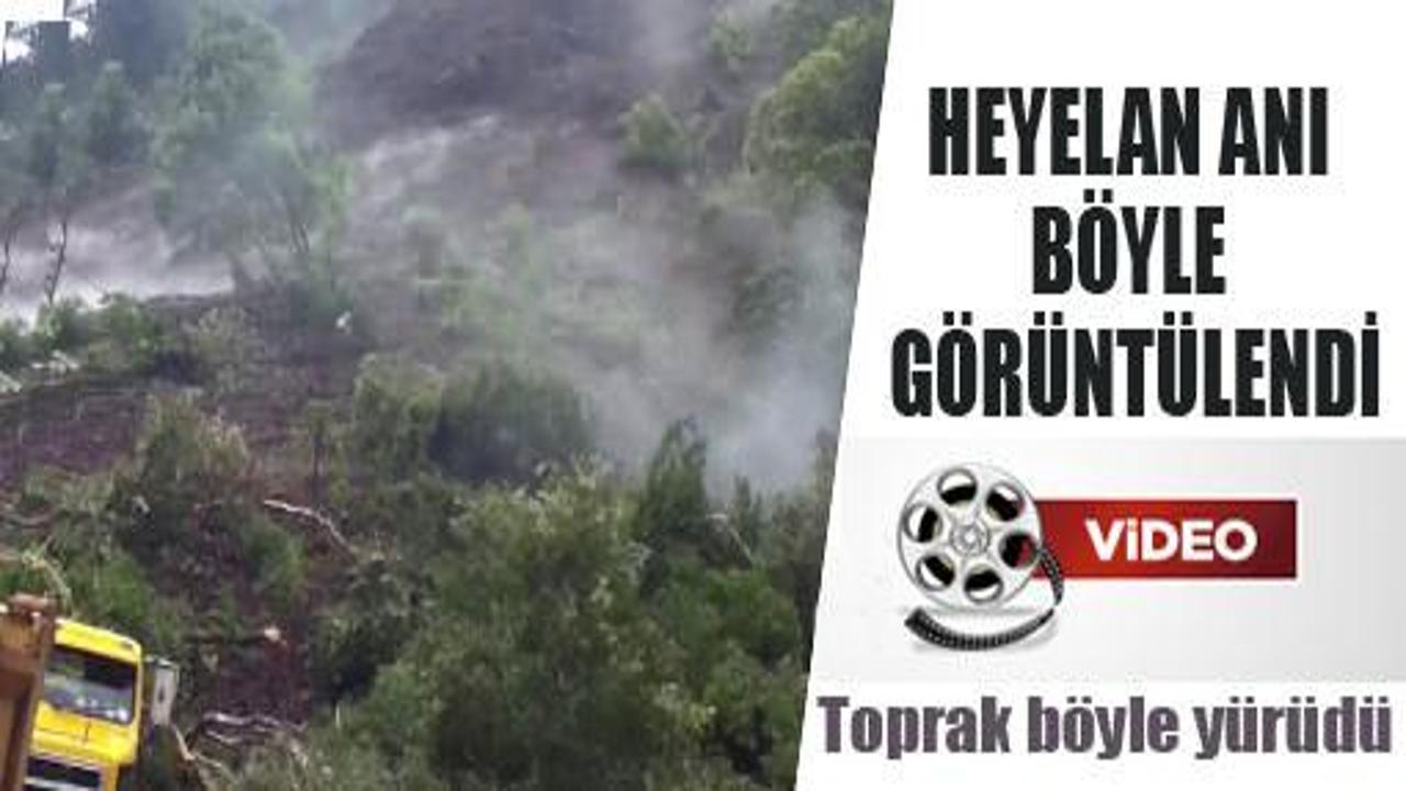 Heyelan anı böyle görüntülendi