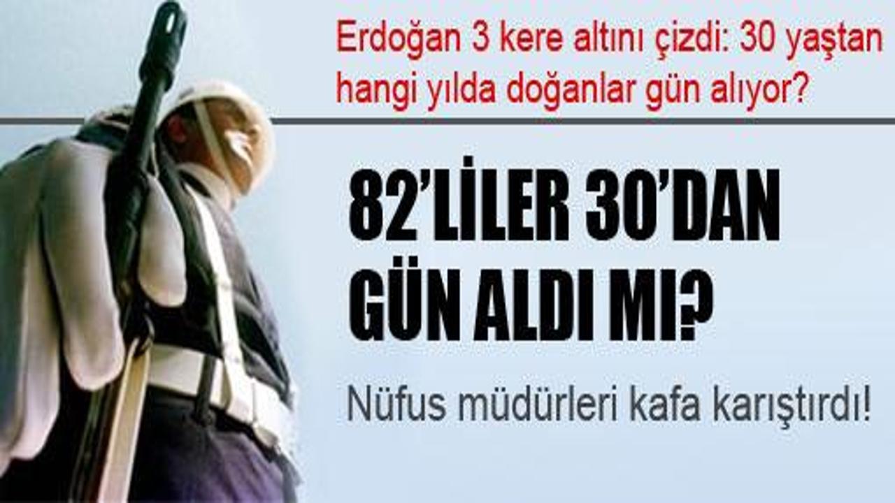 30 yaştan hangi doğumlular gün alıyor?
