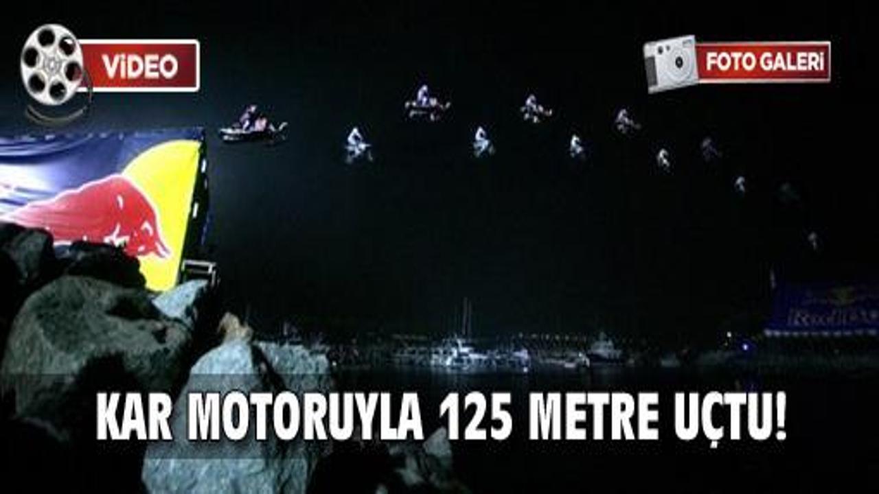 Kar motoruyla 125 m uçtu / VİDEO