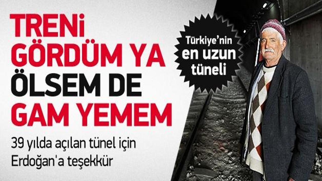 39 yılda açılan tünel için Erdoğan'a teşekkür
