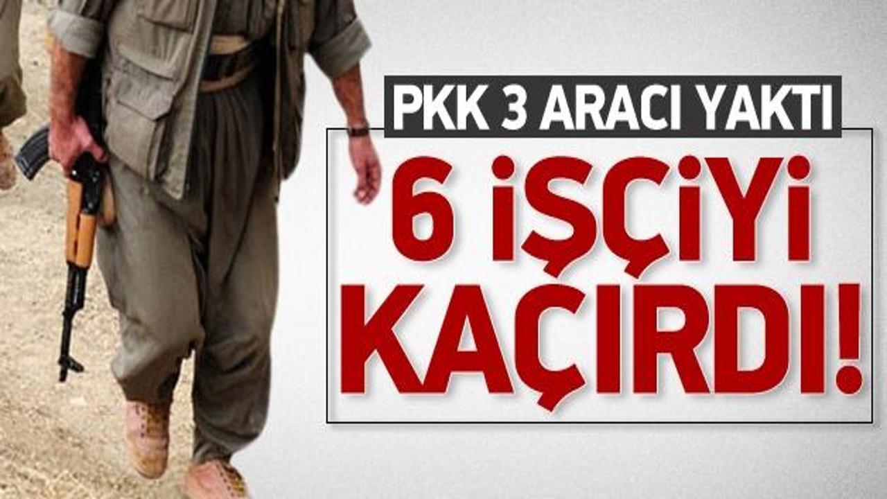 3 ara&ccedil; ateşe verildi, 6 kişi de ka&ccedil;ırıldı