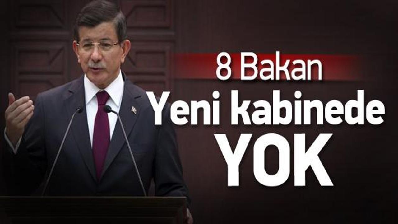 3 dönemlik 8 bakan kabinede yok