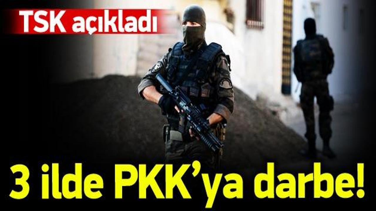 3 ilde PKK'ya darbe vuruldu!
