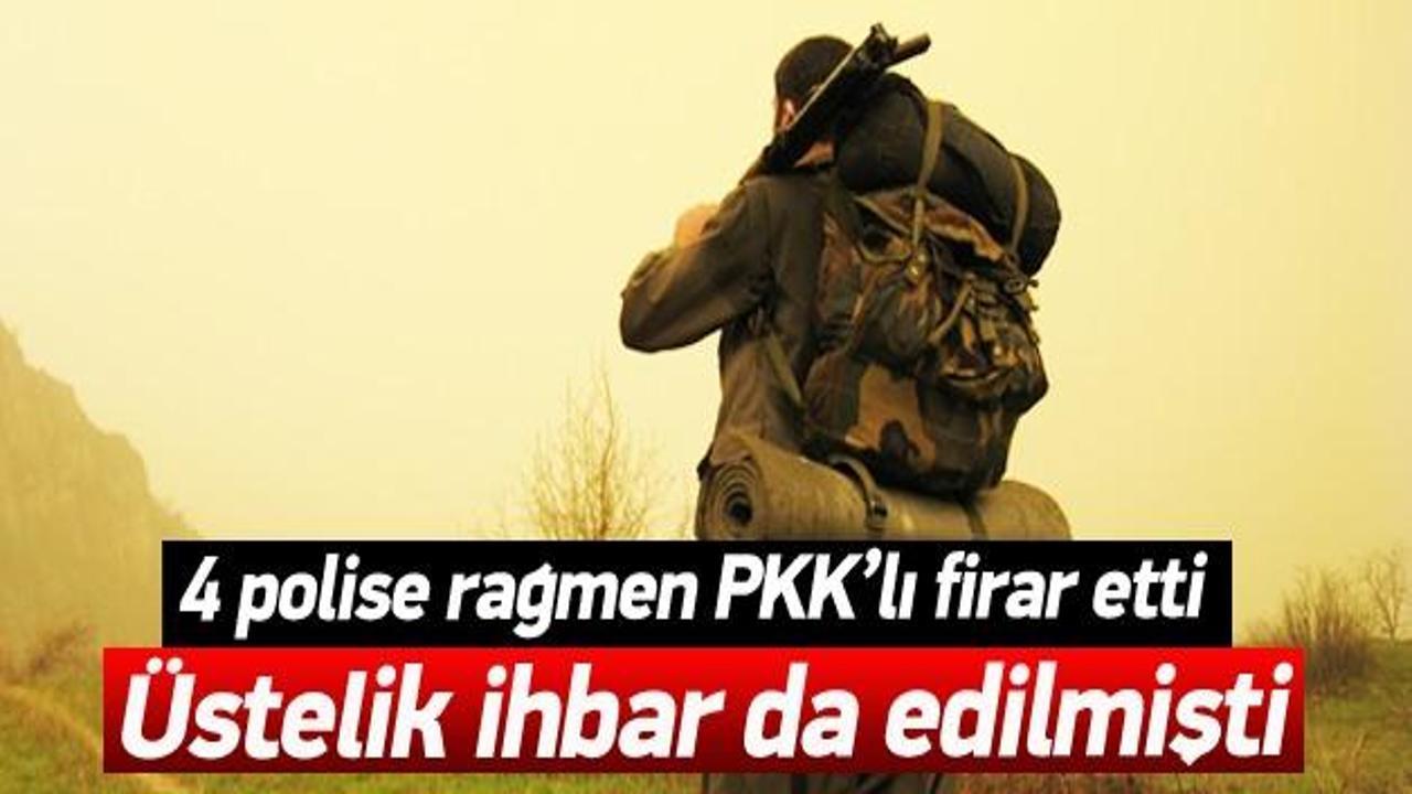 4 polise rağmen PKK'lı firar etti
